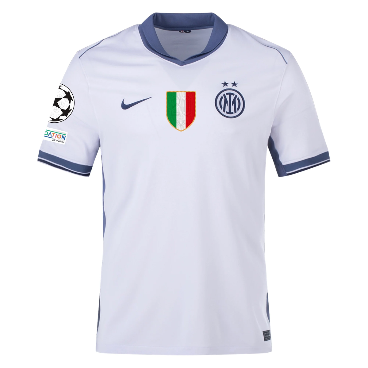 Nike Inter Milan Hakan Çalhanoğlu Away Jersey w/ Champions League + Scudetto Patch 24/25 (Summit White/Iris Whisper)