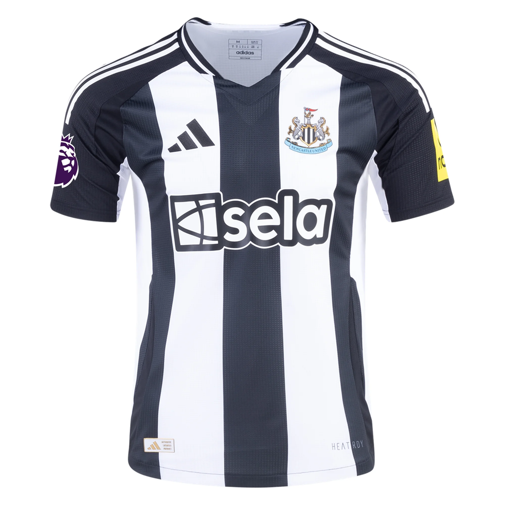 Adidas Newcastle United Authentic Bruno Guimarães Home Jersey w/ EPL Patch 24/25 (Black/White)