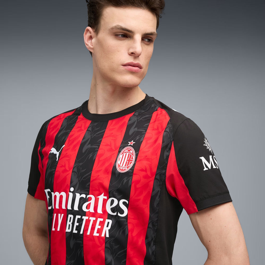 Puma Bondo Men's AC Milan Authentic Home Jersey 25/26 w/ Seria A Patch (Red/Black)