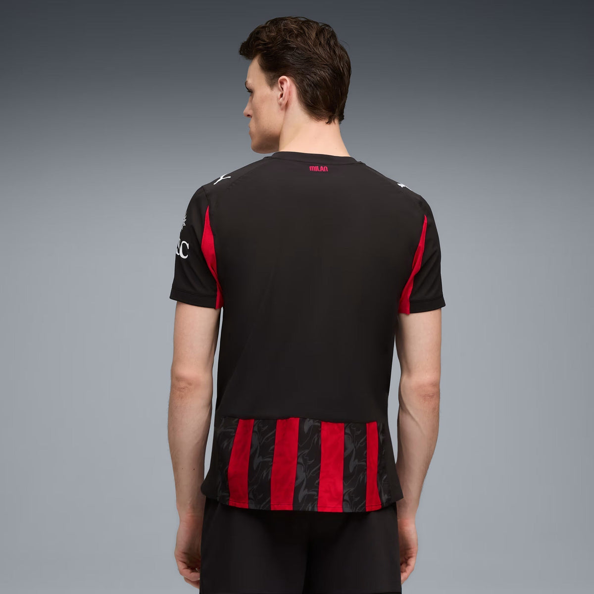Puma Loftus-Cheek Men's AC Milan Authentic Home Jersey 25/26 w/ Seria A Patch (Red/Black)