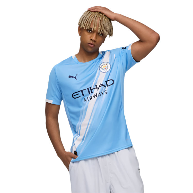 Puma Kevin De Bruyne Manchester City Home Jersey 25/26 w/ EPL + Sponsor Patch (Team Light Blue/Puma White)