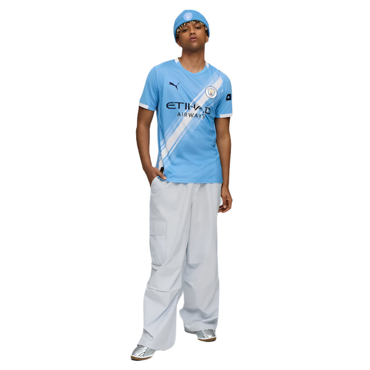 Puma Abdukodir Khusanov Manchester City Home Jersey 25/26 w/ EPL + Sponsor Patch (Team Light Blue/Puma White)