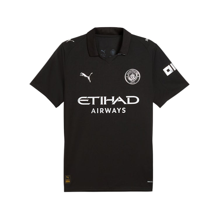 Puma Erling Haaland Men's Manchester City Away Jersey 25/26 w/ NRFR + EPL Patches (Puma Black)
