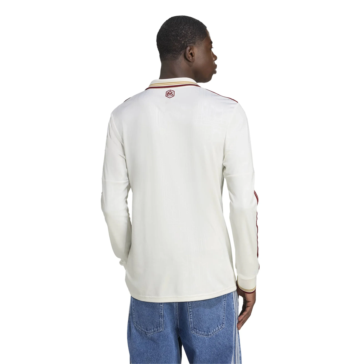 adidas Arsenal Bukayo Saka Third Long Sleeve Jersey w/ EPL + No Room For Racism 25/26 (White/Burgundy)