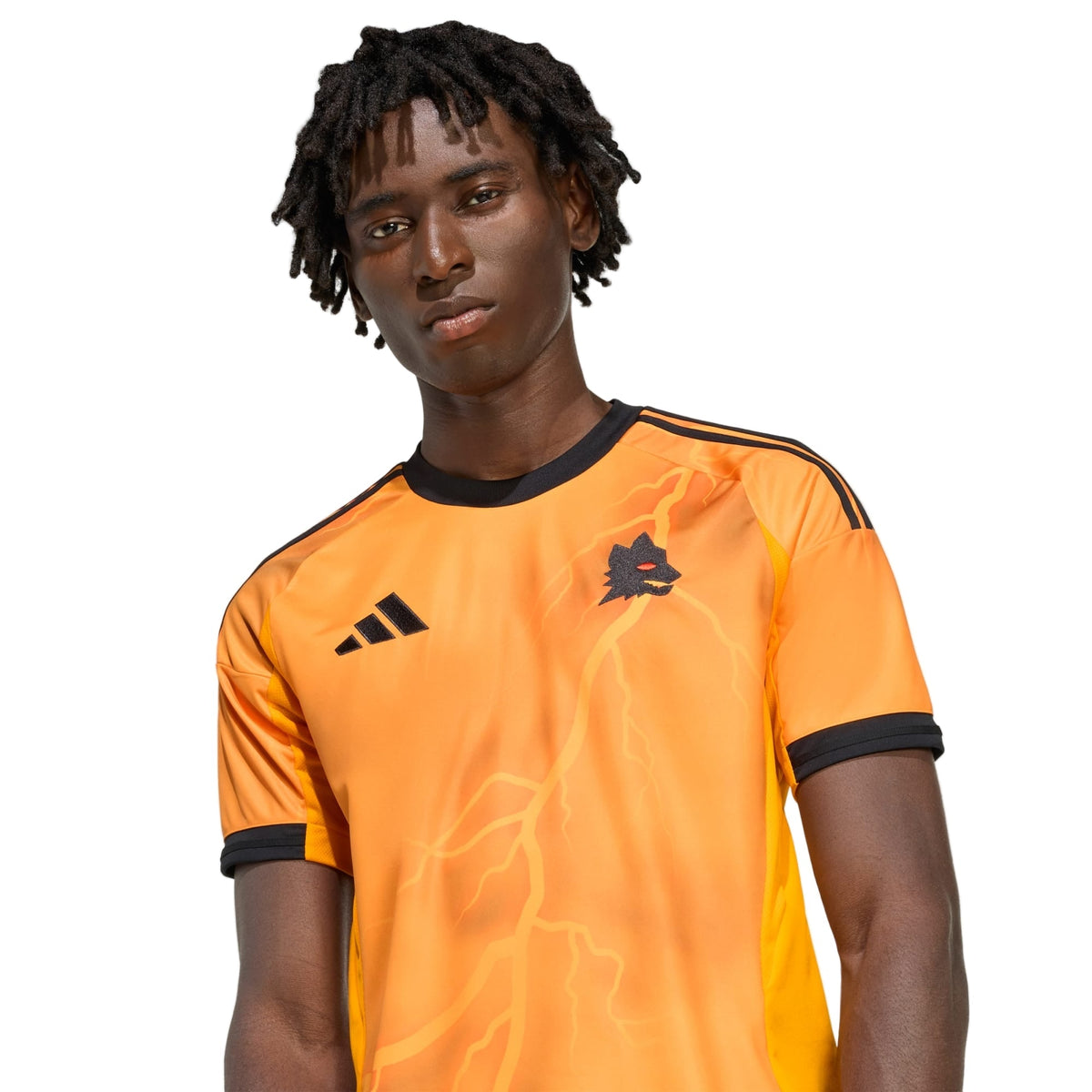 adidas Roma Bryan Cristante Away Jersey w/ Europa League Patches 25/26 (Orange/Black)