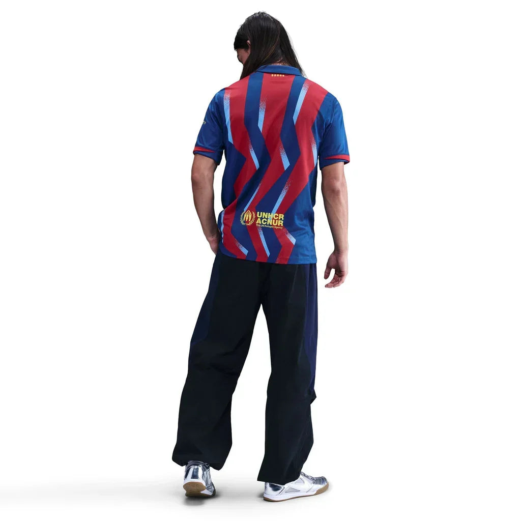 Nike Men's FC Barcelona Marcus Rashford 4th Jersey 25/26 w/ La Liga Patches (Blue/Red/Yellow)