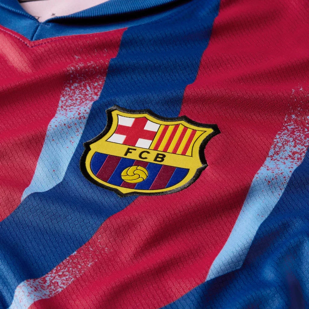Nike Men's FC Barcelona Christensen 4th Jersey 25/26 w/ La Liga Patches (Blue/Red/Yellow)