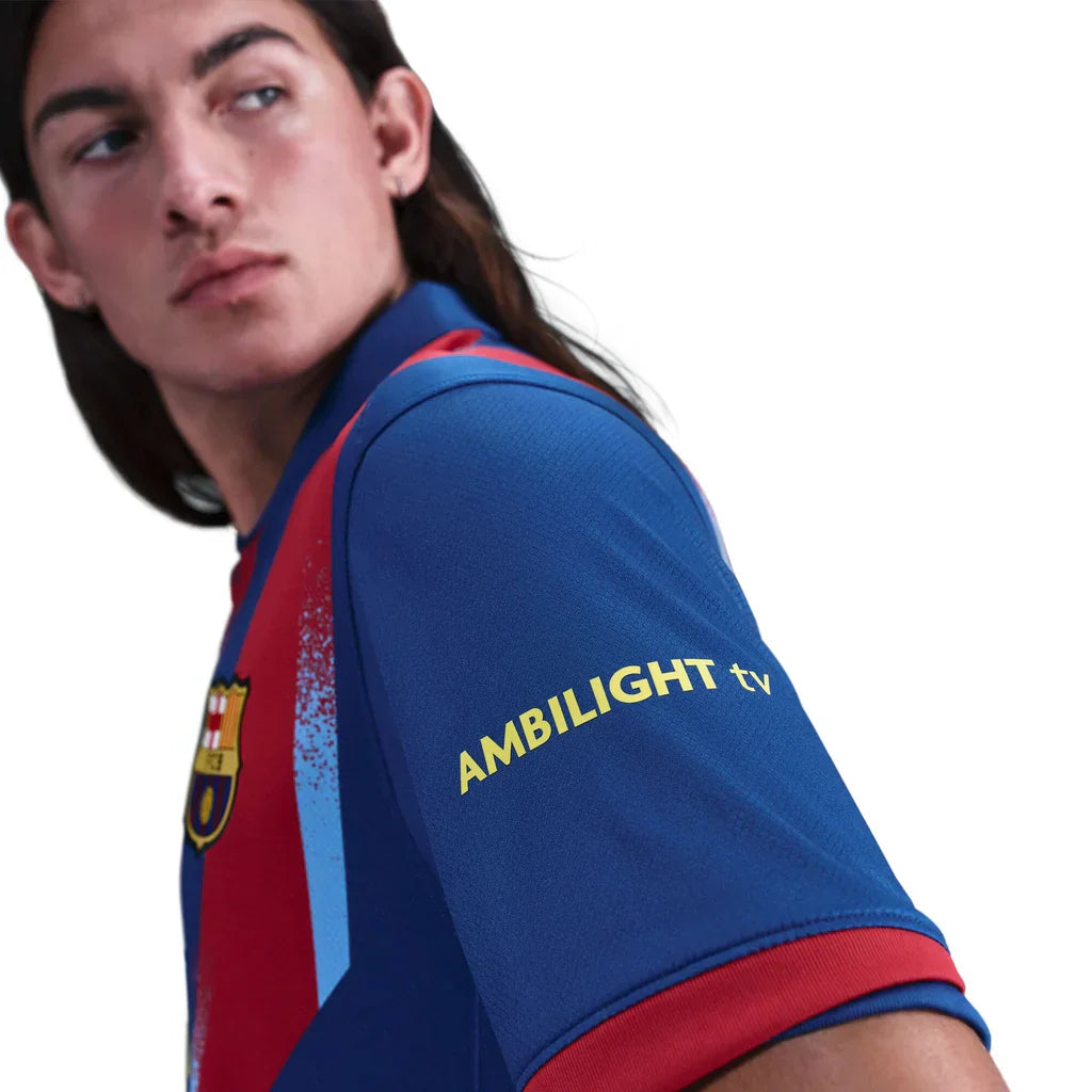 Nike Men's FC Barcelona Christensen 4th Jersey 25/26 w/ La Liga Patches (Blue/Red/Yellow)