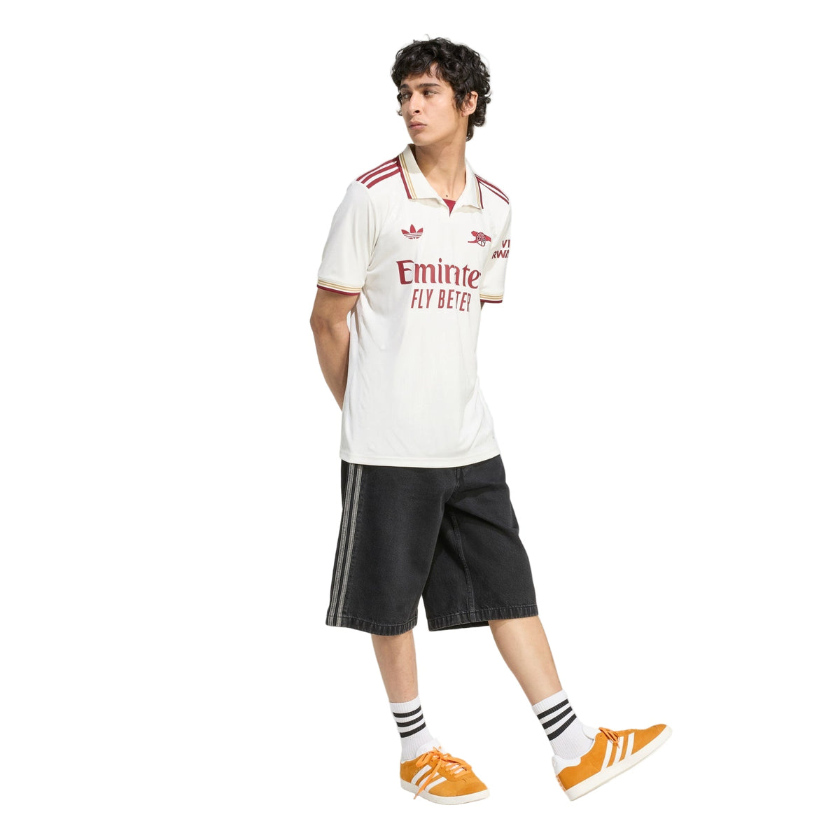 adidas Zubimendi Men's Arsenal FC Third Jersey 25/26 w/ NRFR + EPL Patches (White/Burgundy)