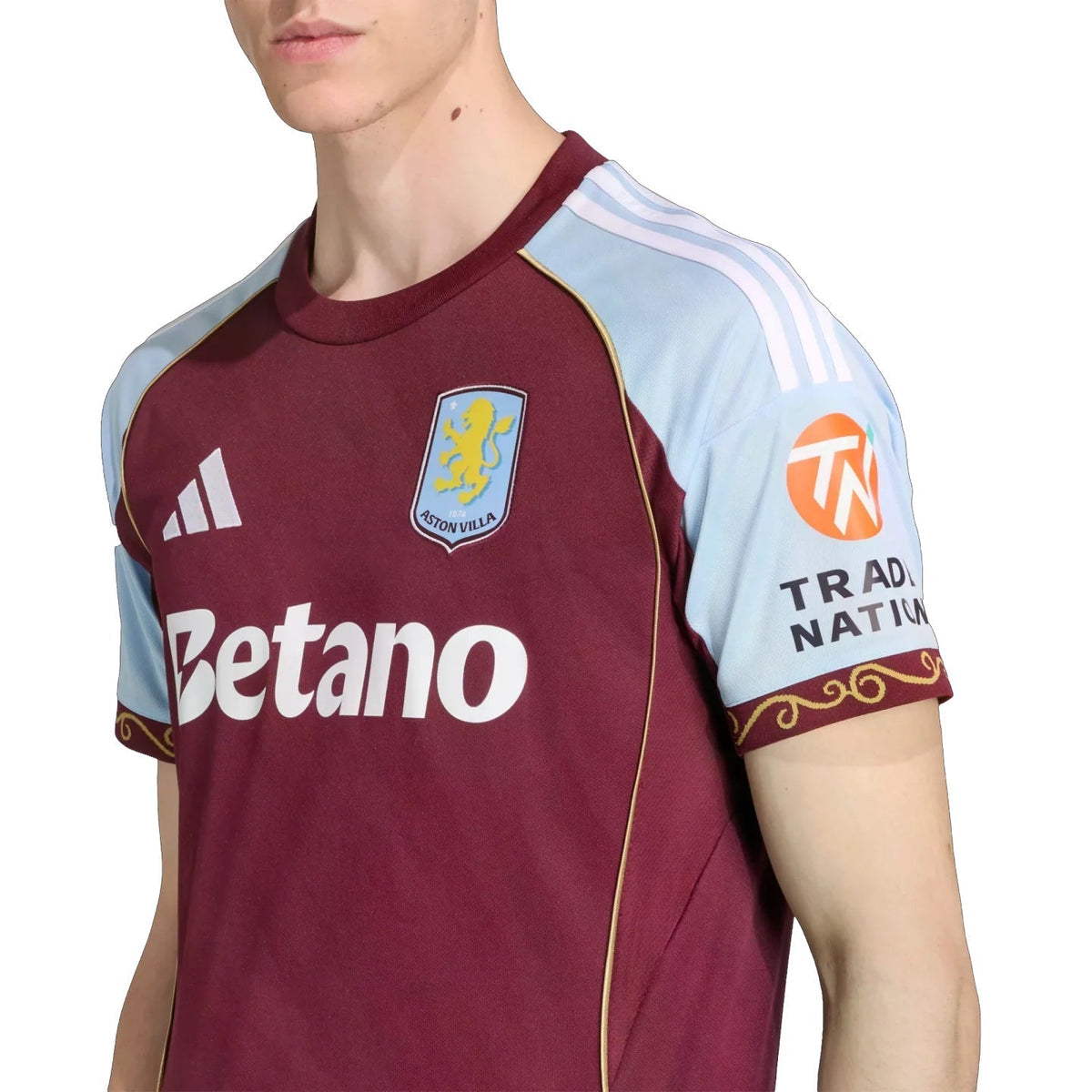 adidas Ollie Watkins Men's Aston Villa Home Jersey 25/26 w/ NRFR + EPL Patches (Maroon/Blue)