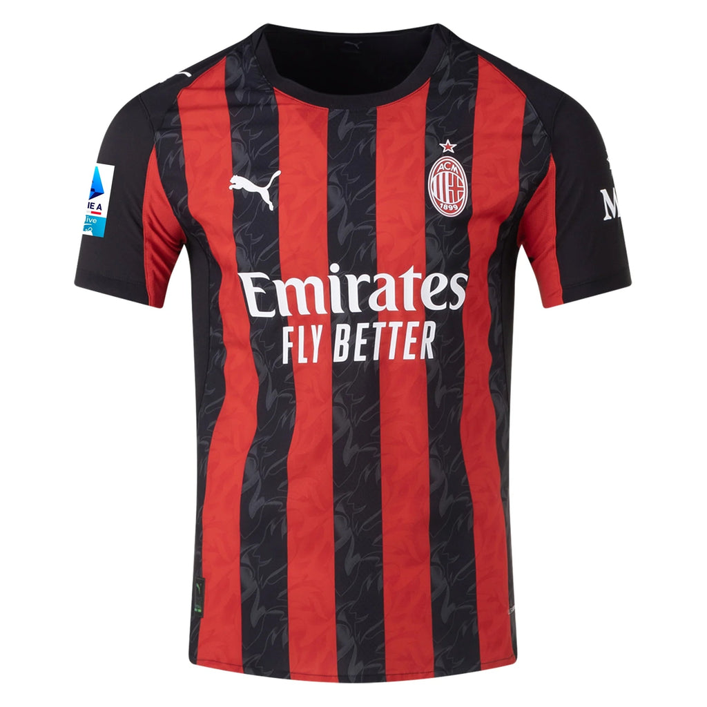 Puma Pavlovic Men's AC Milan Authentic Home Jersey 25/26 w/ Seria A Patch (Red/Black) (Copy)