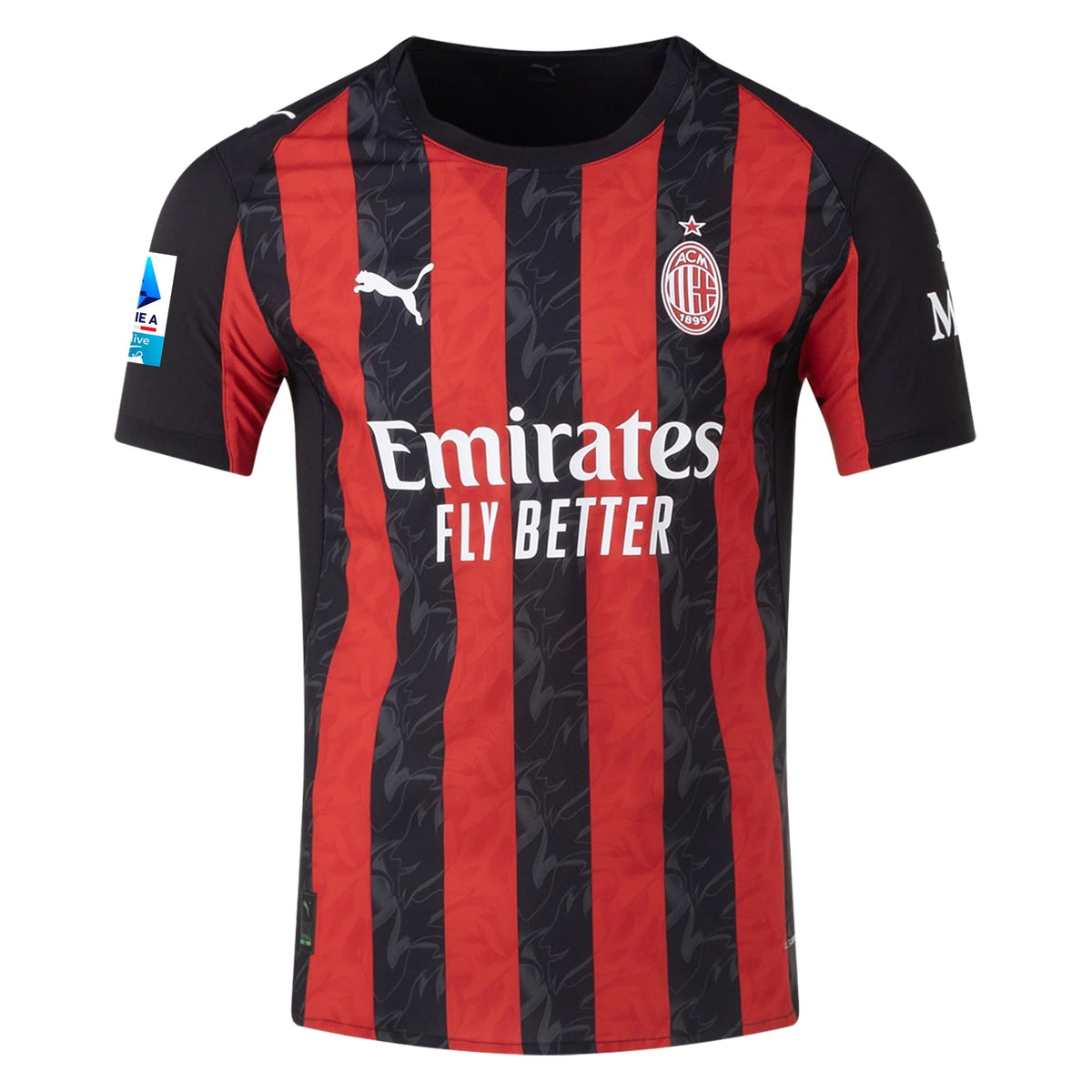 Puma Musah Men's AC Milan Authentic Home Jersey 25/26 w/ Seria A Patch (Red/Black)