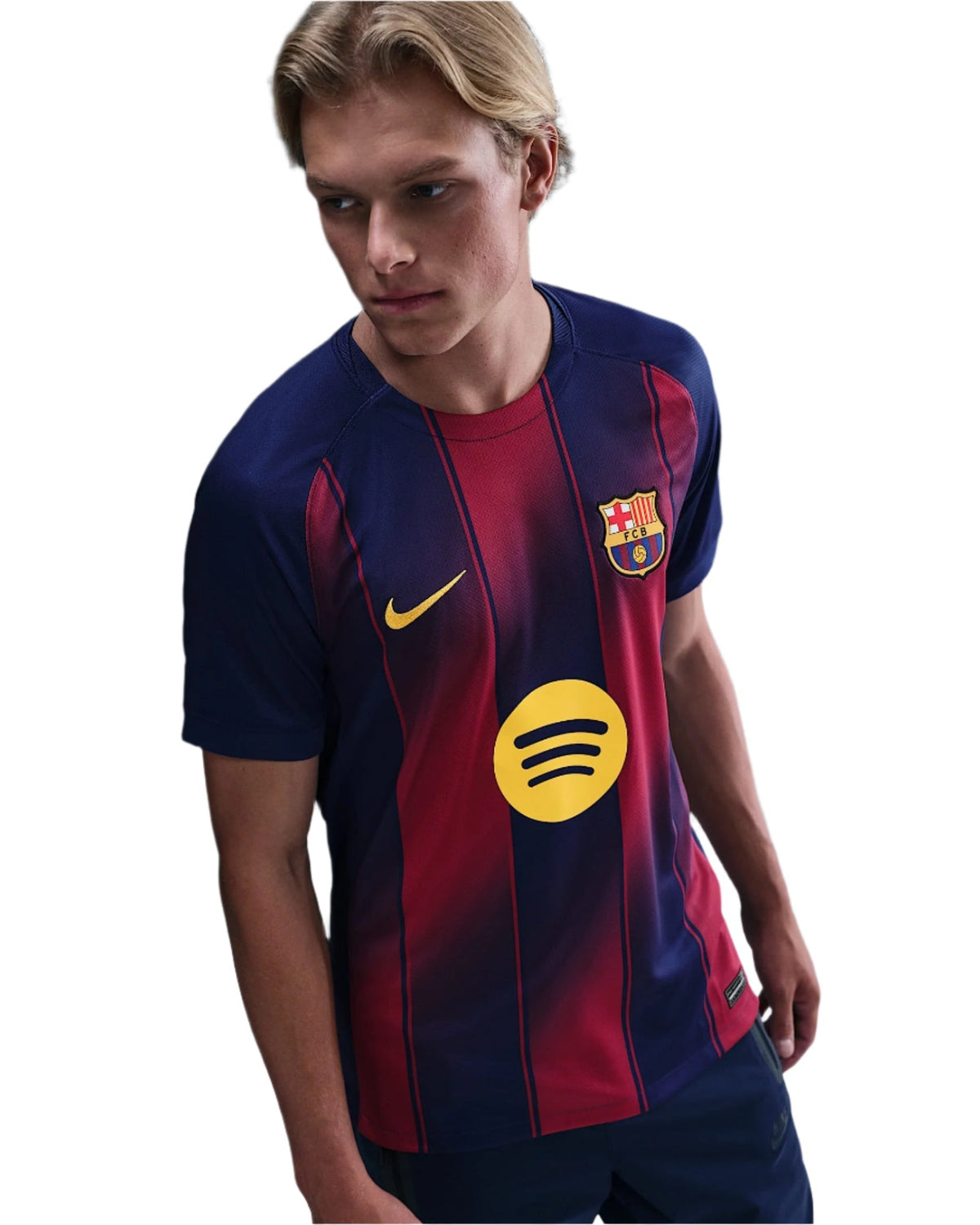 Nike Gavi FC Barcelona Home Jersey 25/26 w/ Champions League Patches (Deep Royal Blue/Midwest Gold)