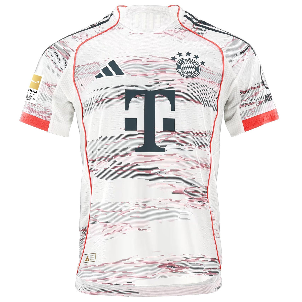 adidas Guerreiro Authentic Away Jersey 25/26 w/ Sponsor + Meister Bundesliga Patch (White/Red)