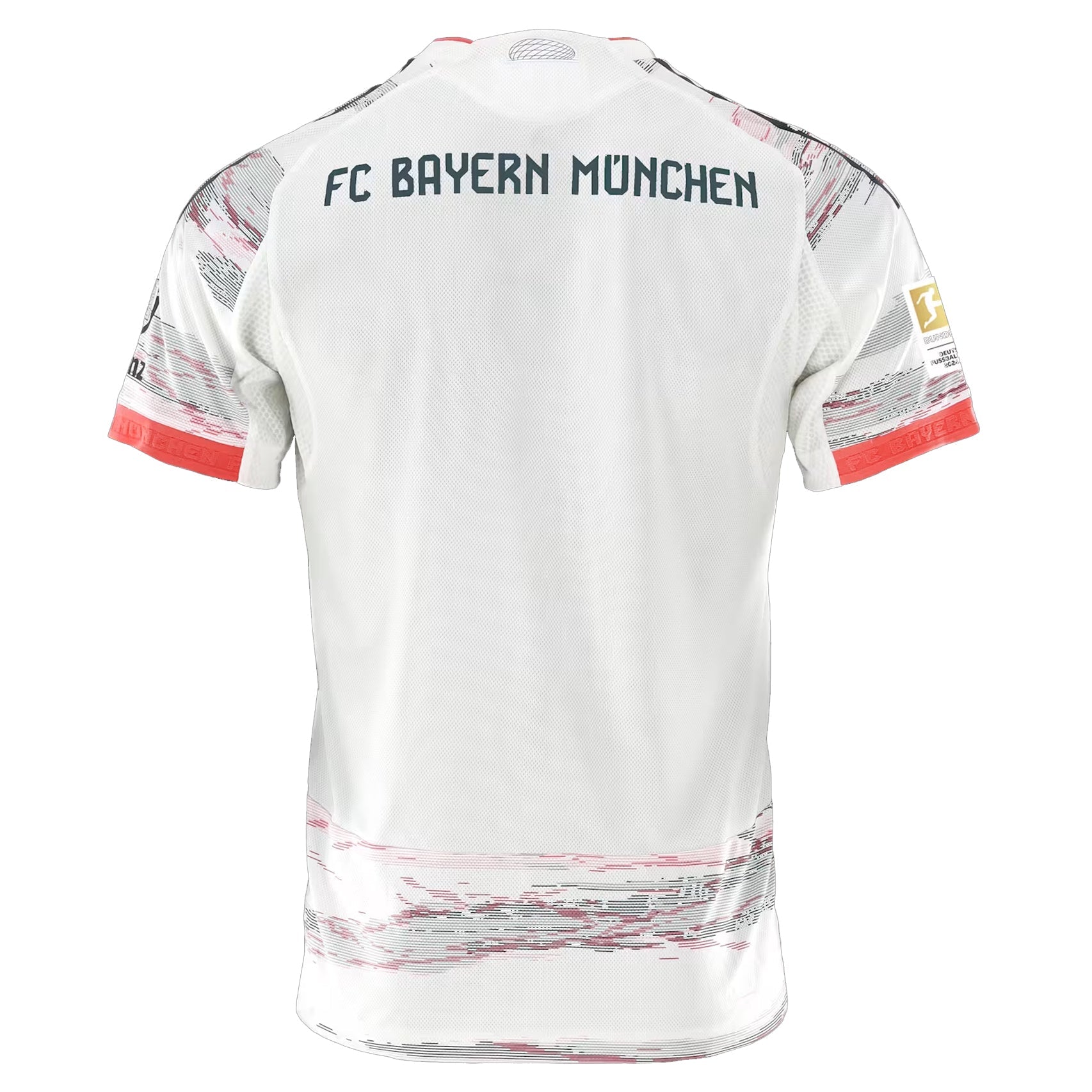 adidas Goretzka Authentic Away Jersey 25/26 w/ Sponsor + Meister Bundesliga Patch (White/Red)