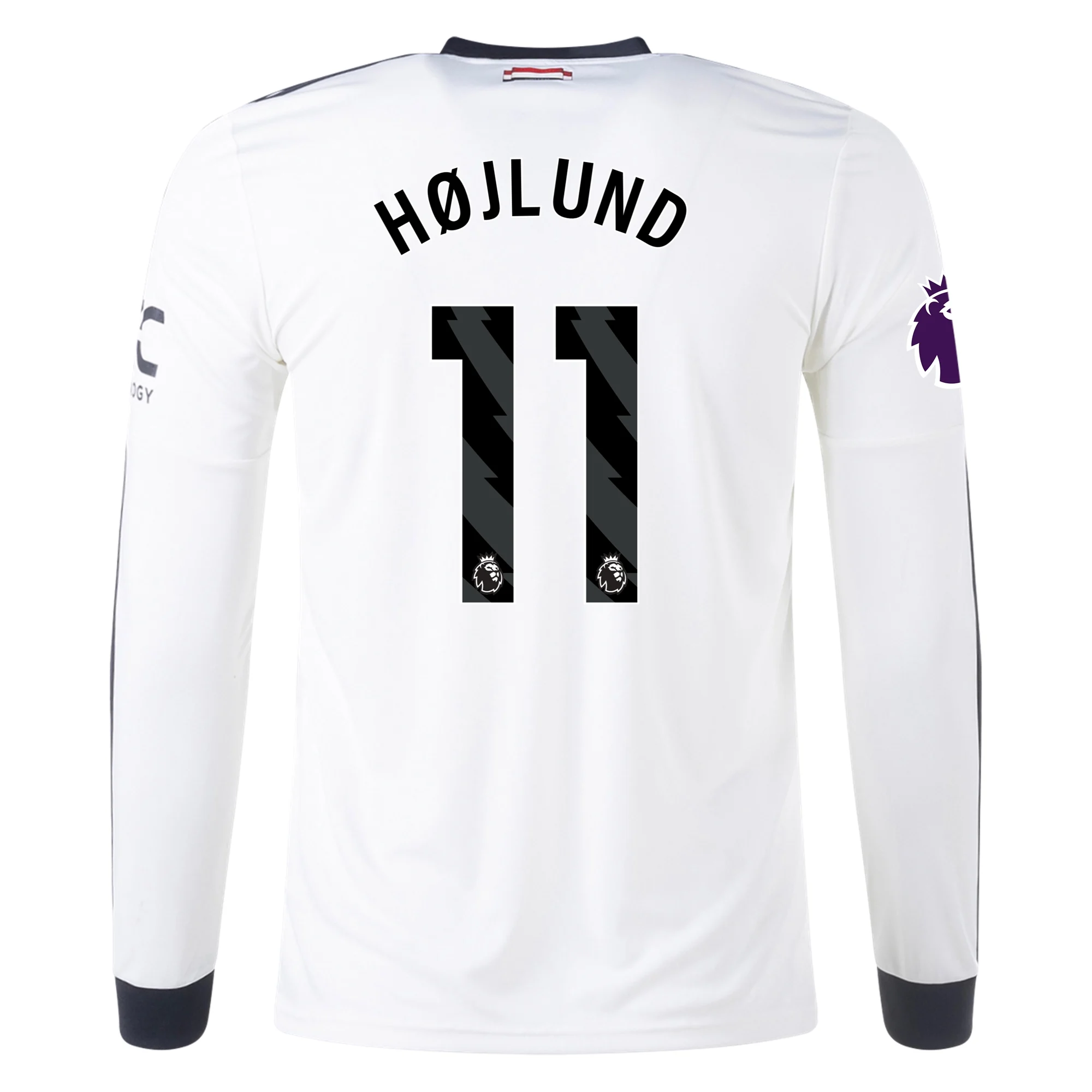 adidas Manchester United Rasmus HÃ¸jlund Third Long Sleeve Jersey w/ EPL Patch 24/25 (Off White)