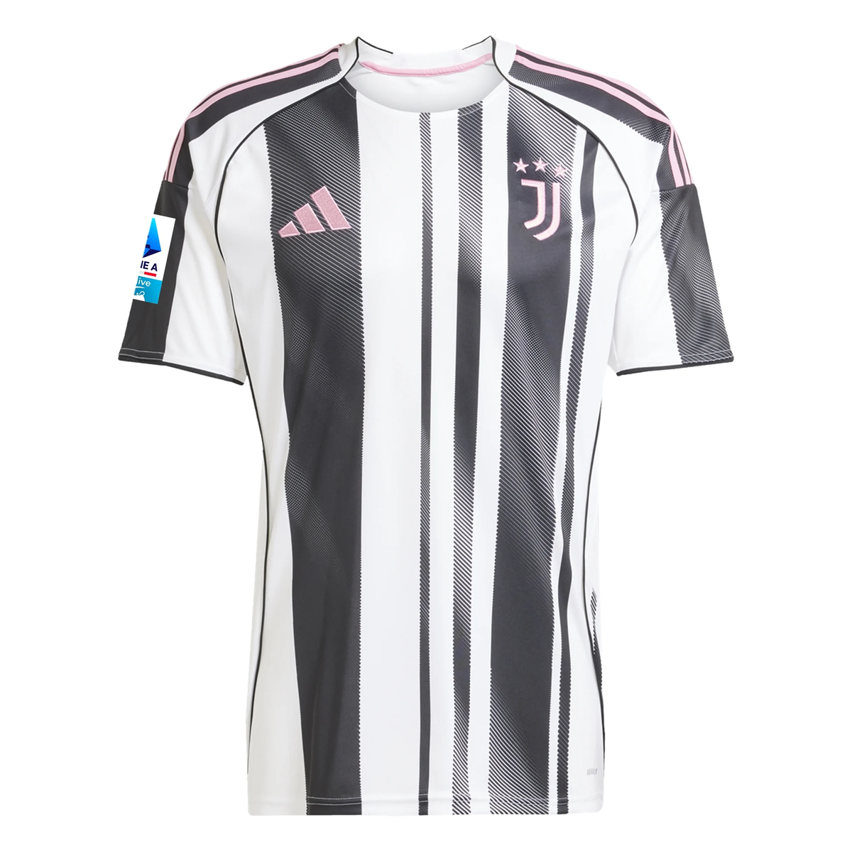 adidas Men's Juventus Locatelli Home Jersey w/ Serie A Patch 25/26 (White/Black/Pink)