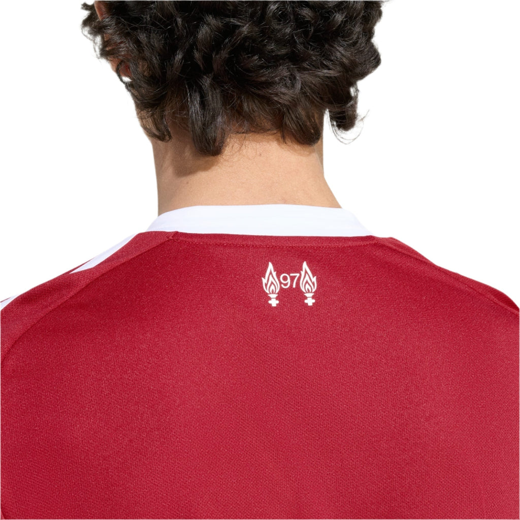 adidas Men's Liverpool Robertson Home Jersey 25/26 w/ Champions League Patches (Strawberry Red)