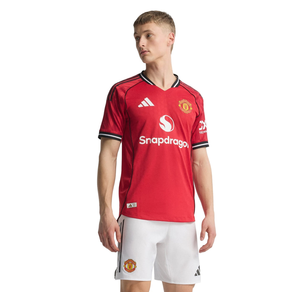 adidas Heaven Men's Manchester United Authentic Home Jersey 25/26 w/ NRFR + EPL Patch (Red)