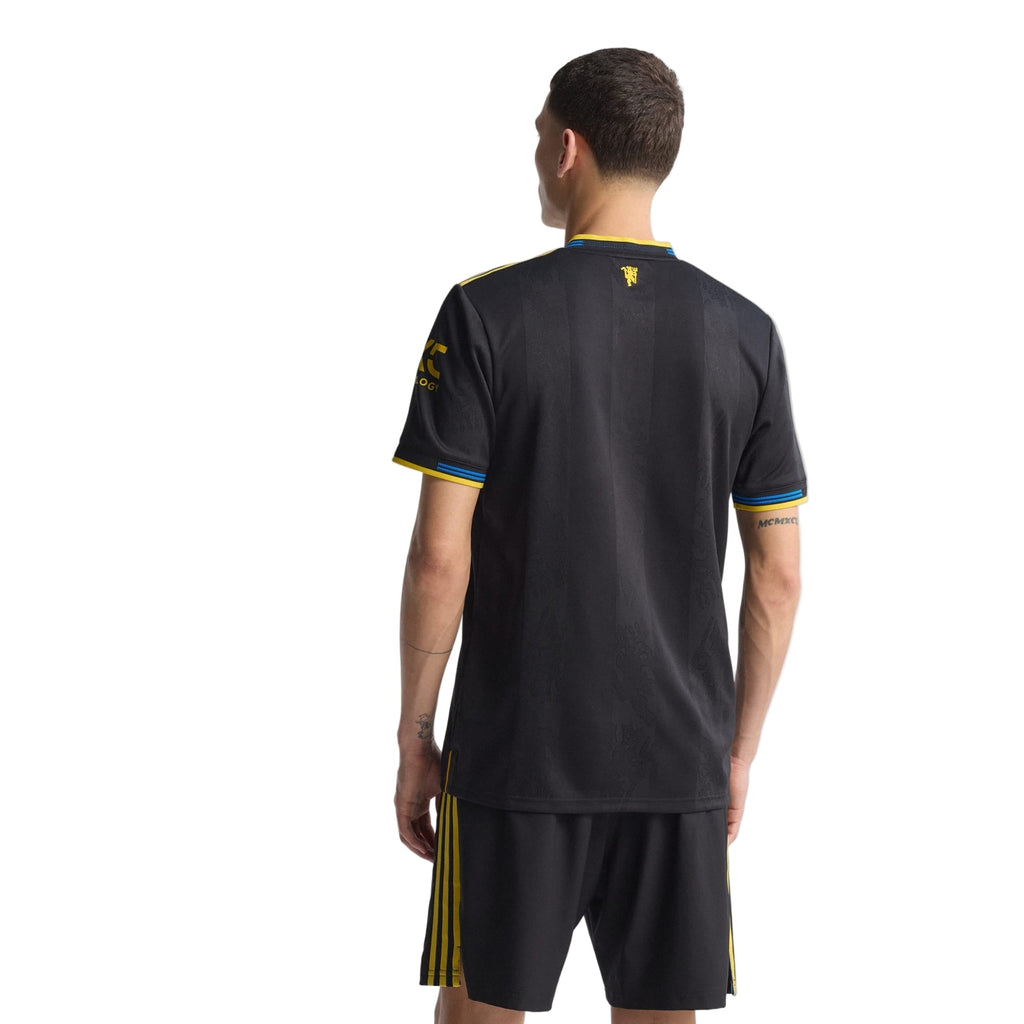 adidas Amad Men's Manchester United Authentic Third Jersey 25/26 w/ NRFR + EPL Patches (Black)