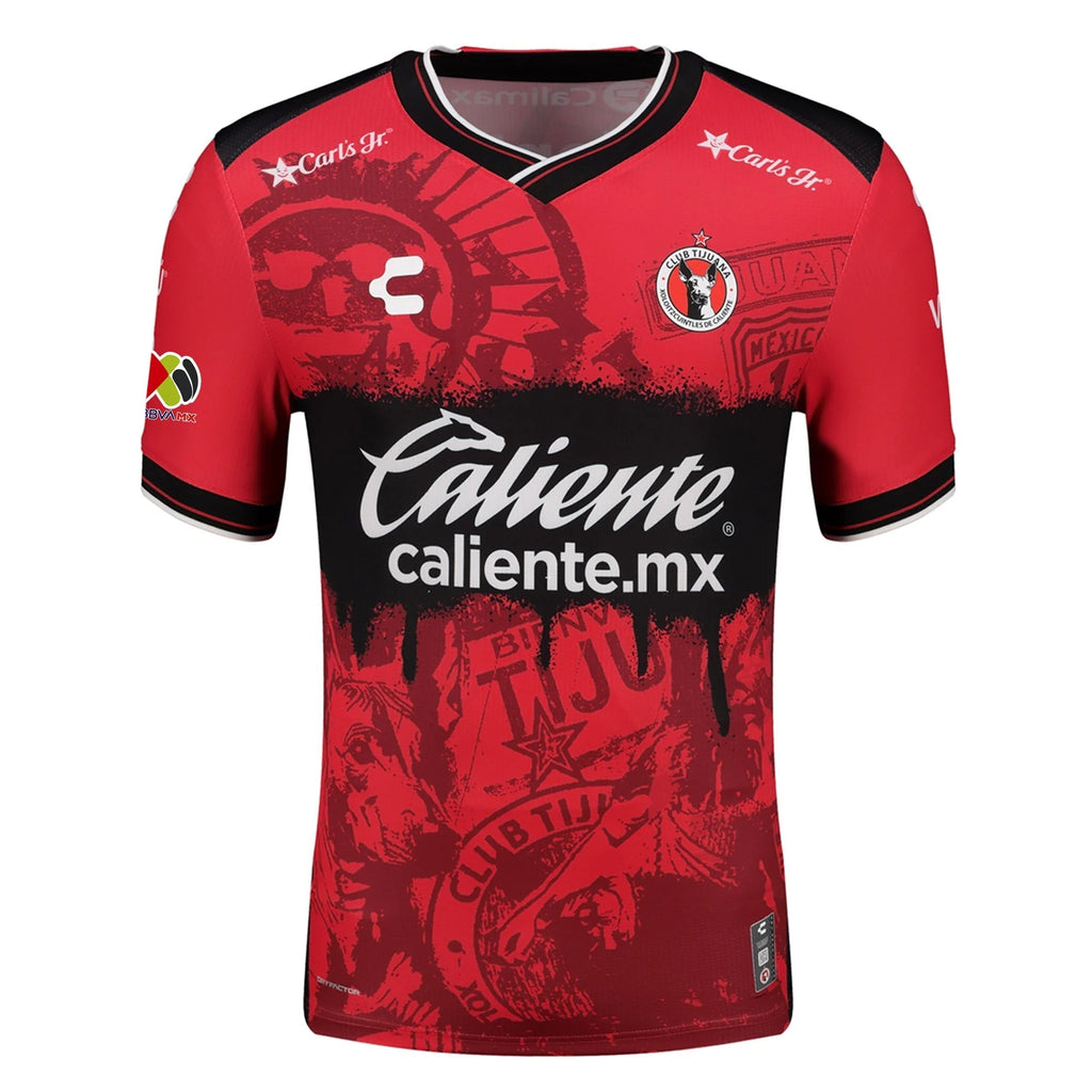 Charly Ramiro Arciga Men's Club Tijuana Xolos Home Jersey 25/26 w/ BBVA MX Patch (Red/Black)