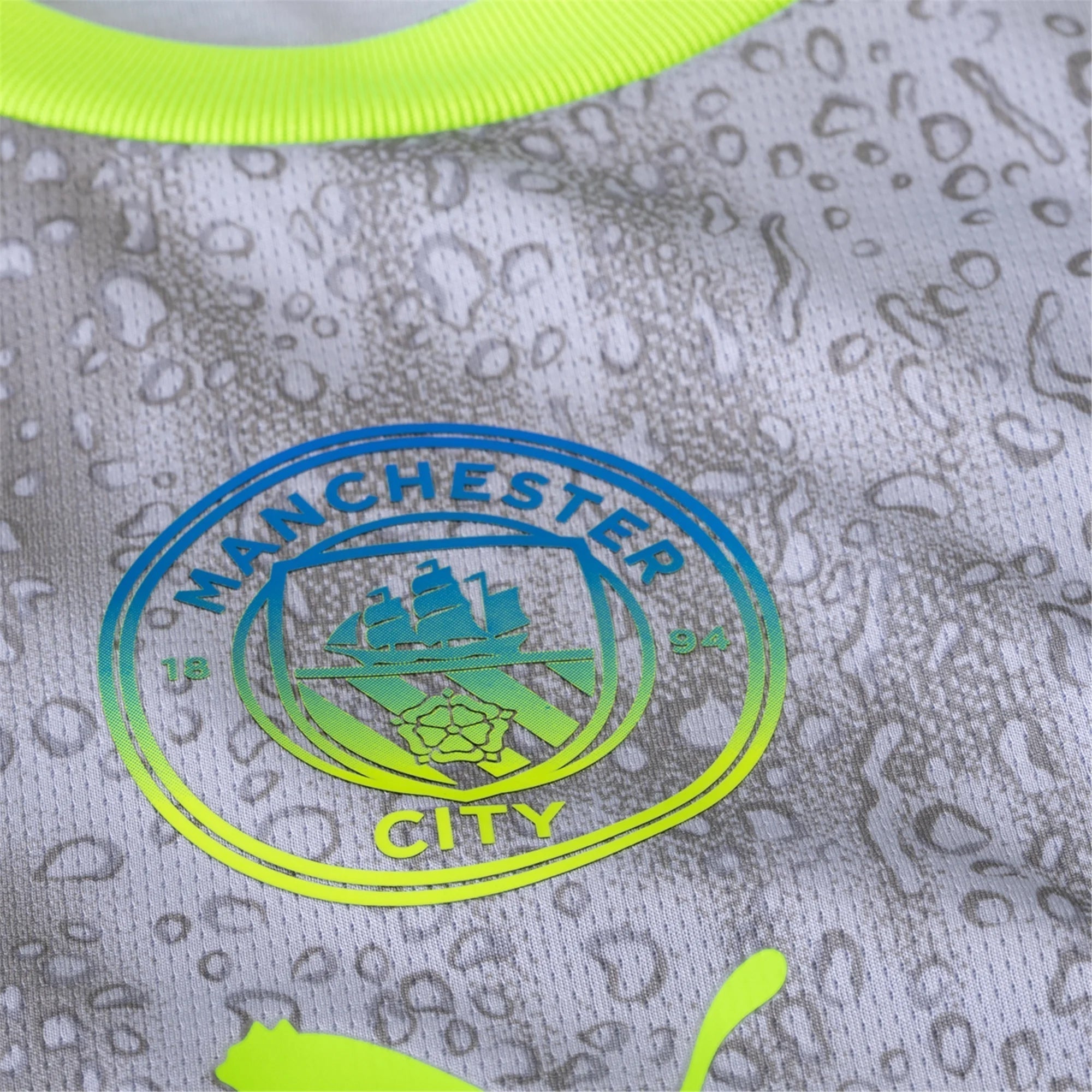 Puma Men's Manchester City Kovacic Third Jersey w/ EPL + No Room For Racism Patches 25/26 (Cool Weather/Pro Green)
