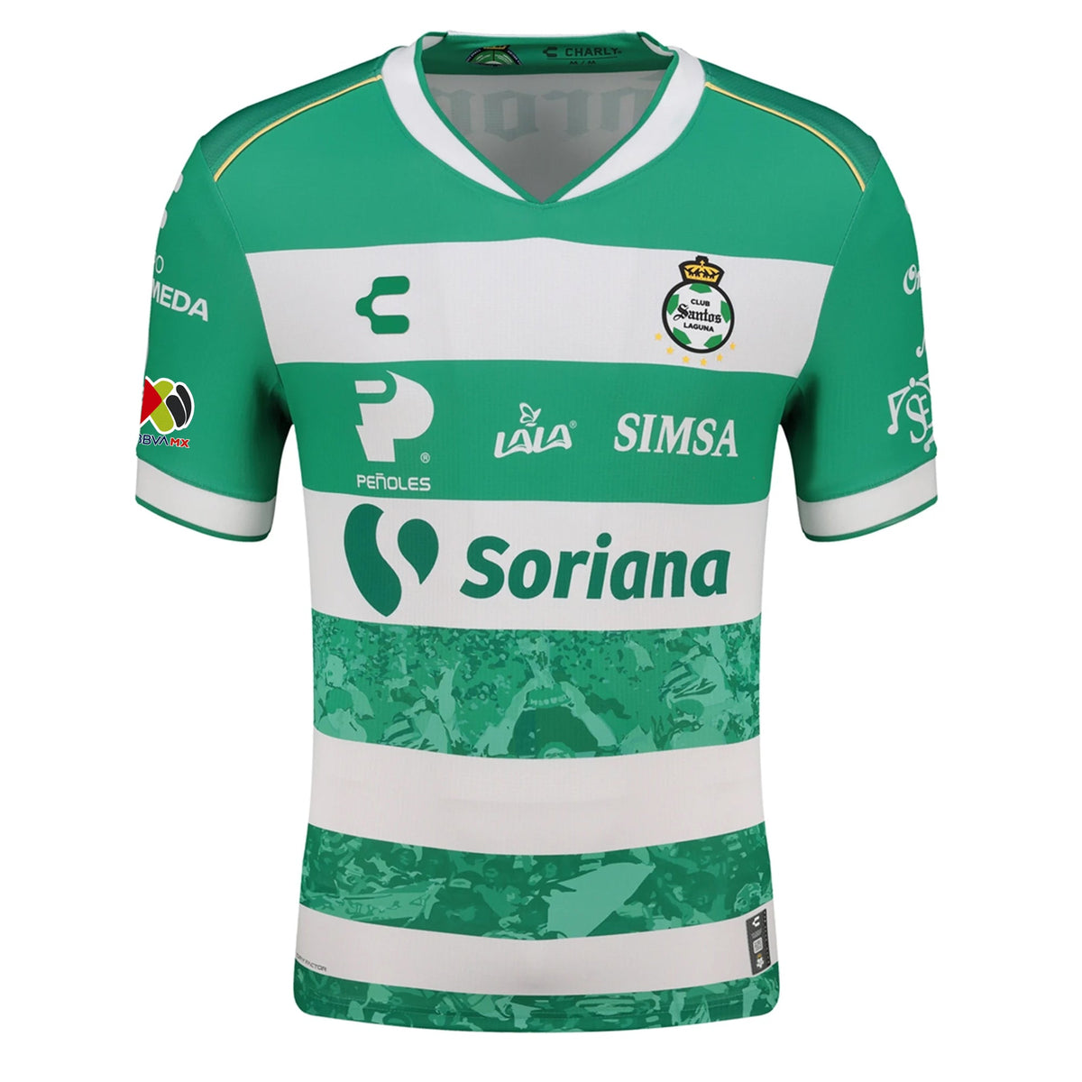 Charly Javier Guemez Men's Santos Laguna Home Jersey 25/26 w/ BBVA MX Patches (Green/White)