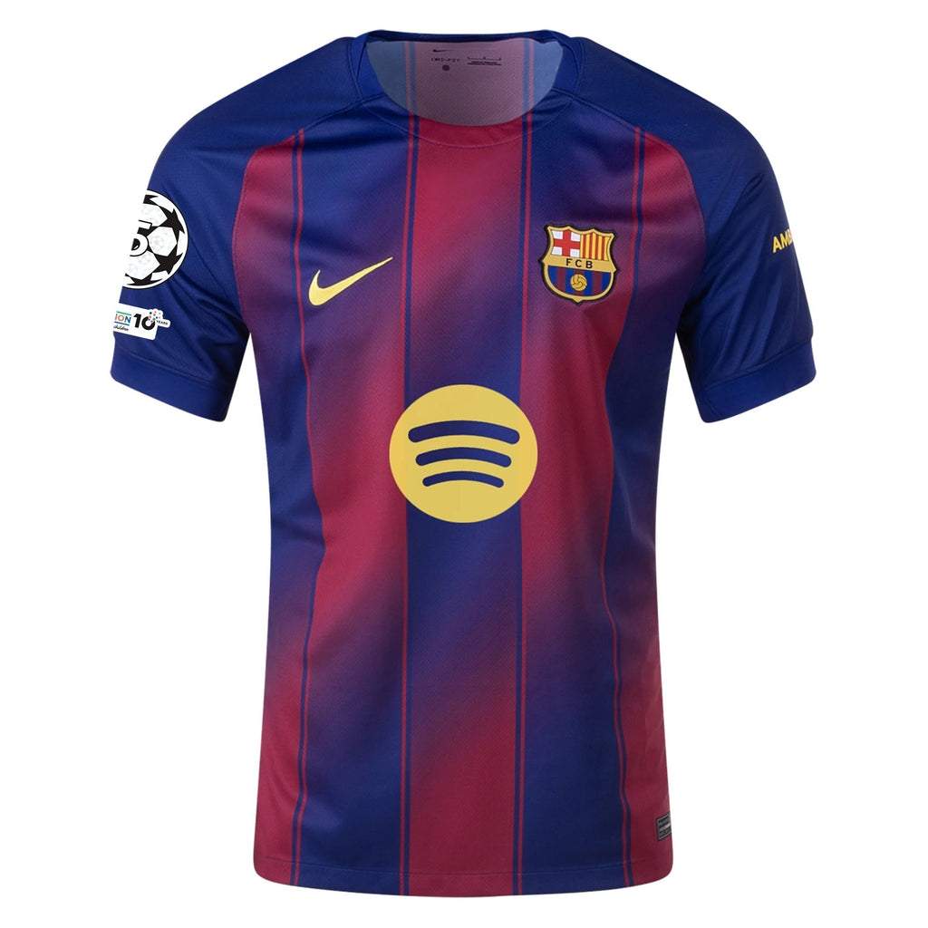 Nike Frankie De Jong FC Barcelona Home Jersey 25/26 w/ Champions League Patches (Deep Royal Blue/Midwest Gold)