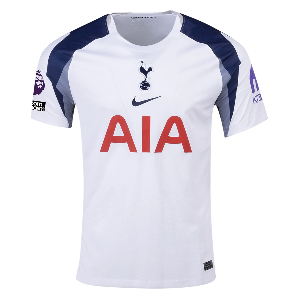Nike Dragusin Tottenham Hotspurs Home Jersey w/ EPL + No Room For Racism Patch 25/26 (White/Iron/Binary Blue)