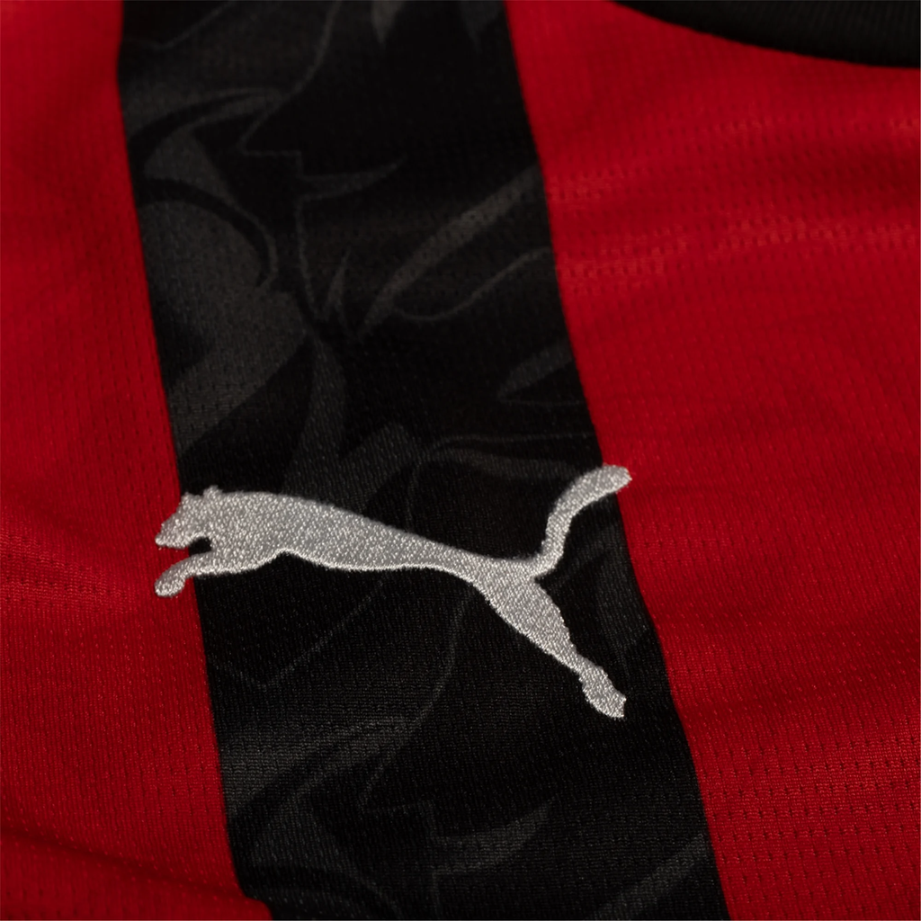 Puma Gimenez Men's AC Milan Home Jersey w/ Champions League Patches 25/26 (Red/Black)