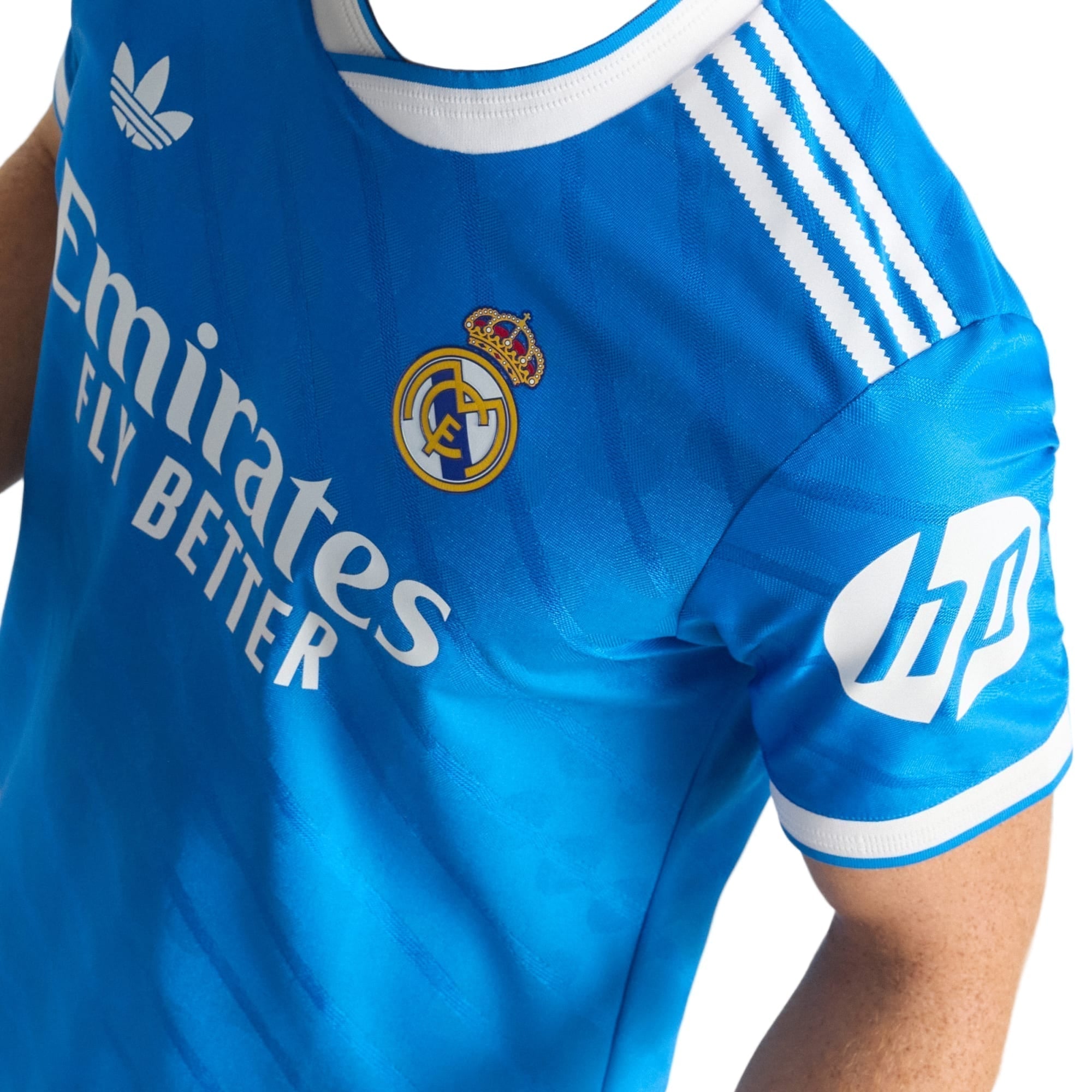 adidas Men's Fran Garcia  Real Madrid 25/26 Authentic Third Jersey w/ Champions League Patches (Blue)
