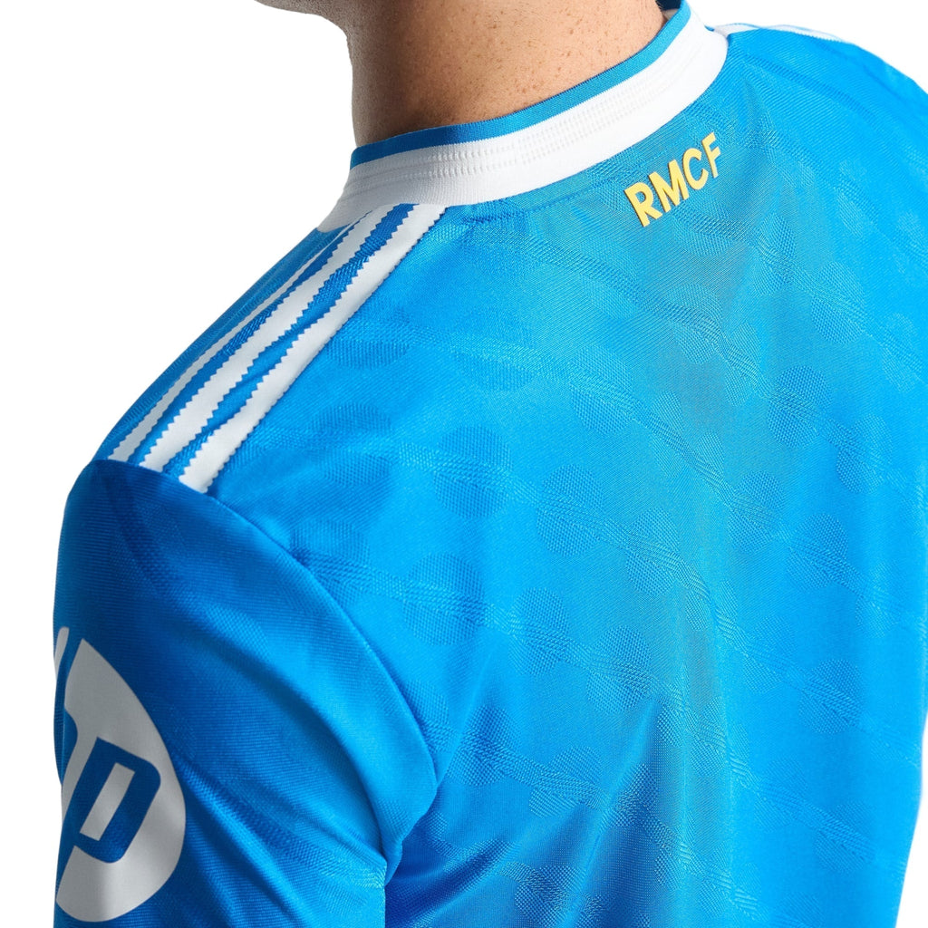 adidas Men's Fran Garcia  Real Madrid 25/26 Authentic Third Jersey w/ Champions League Patches (Blue)