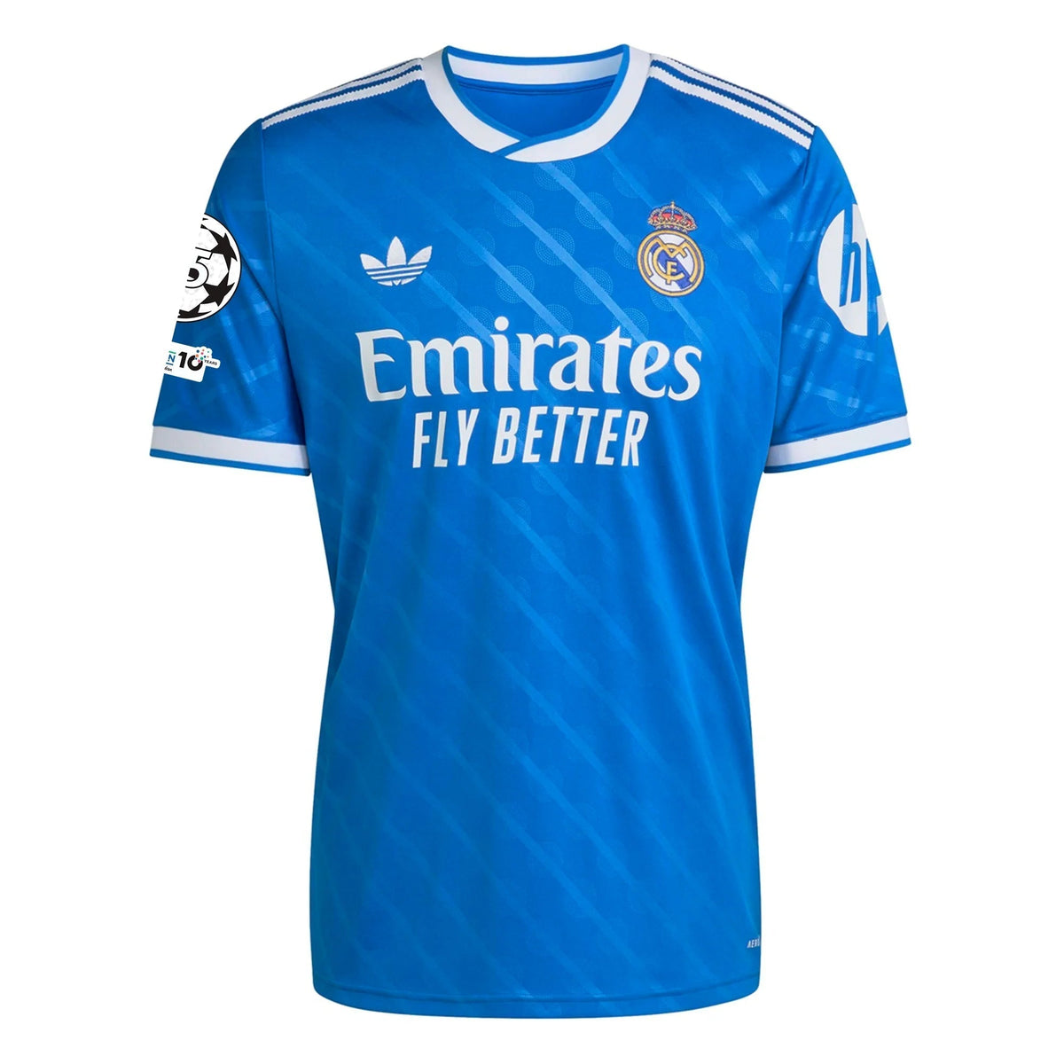 adidas Alaba Men's Real Madrid Third Jersey 25/26 w/ Champions League Patches (Blue/White)