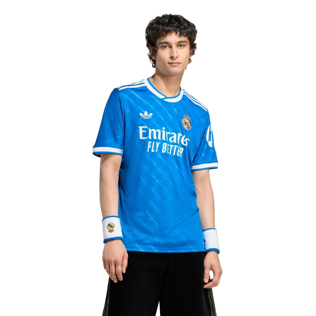 adidas Asencio Men's Real Madrid Third Jersey 25/26 w/ Champions League Patches (Blue/White)