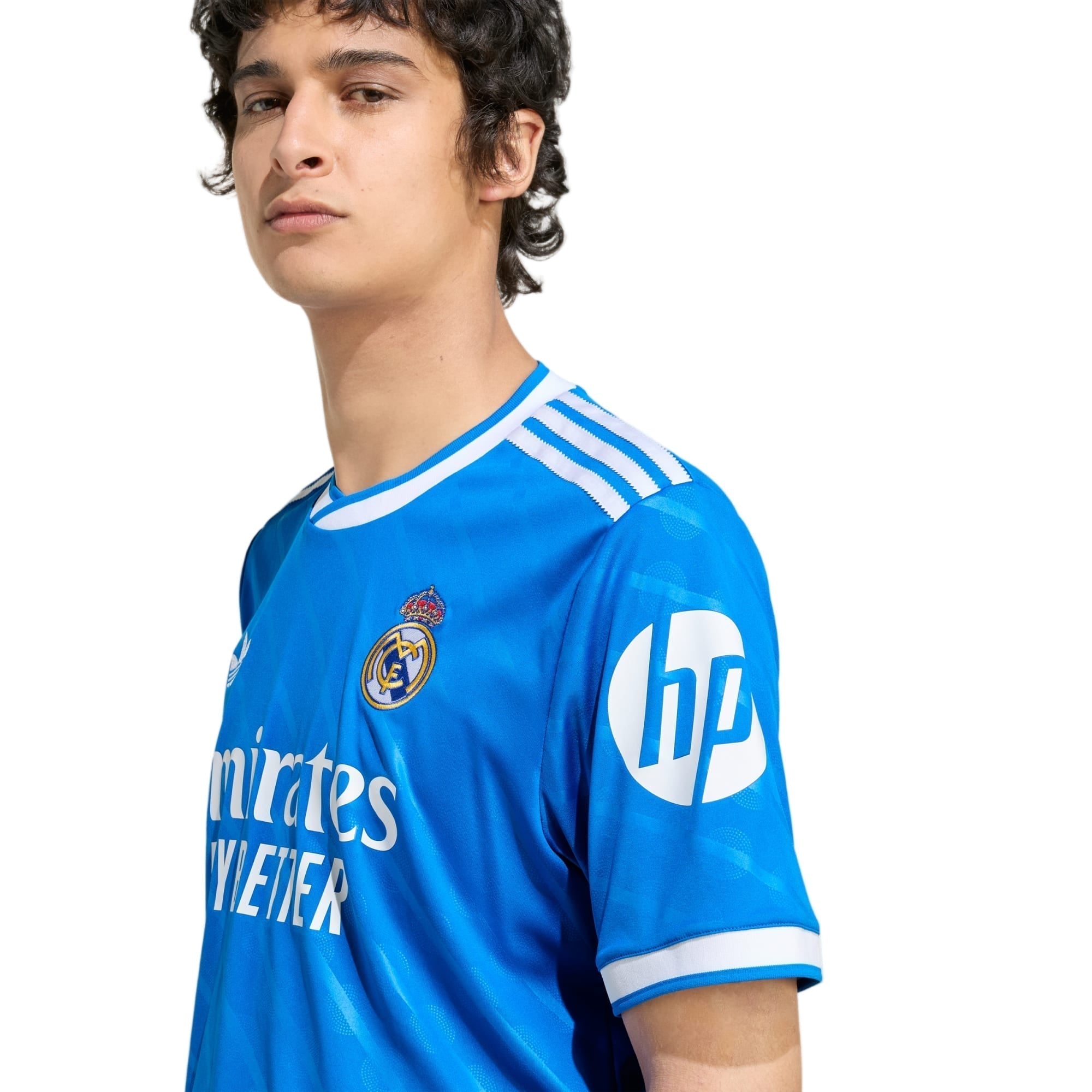 adidas Trent Alexander-Arnold Men's Real Madrid Third Jersey 25/26 w/ Champions League Patches (Blue/White)