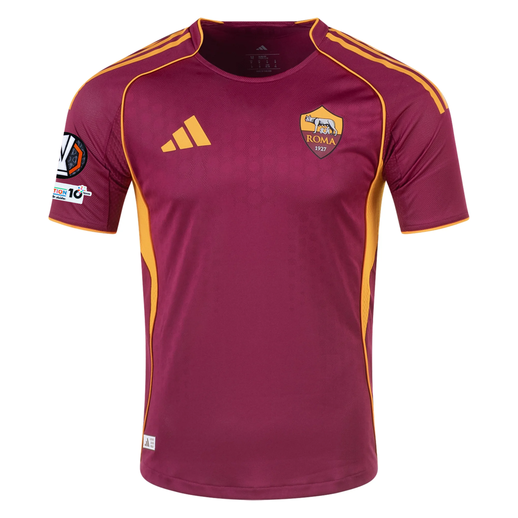 adidas Roma Authentic Mario Hermoso Home Jersey w/ Europa League Patches 25/26 (Burgundy)