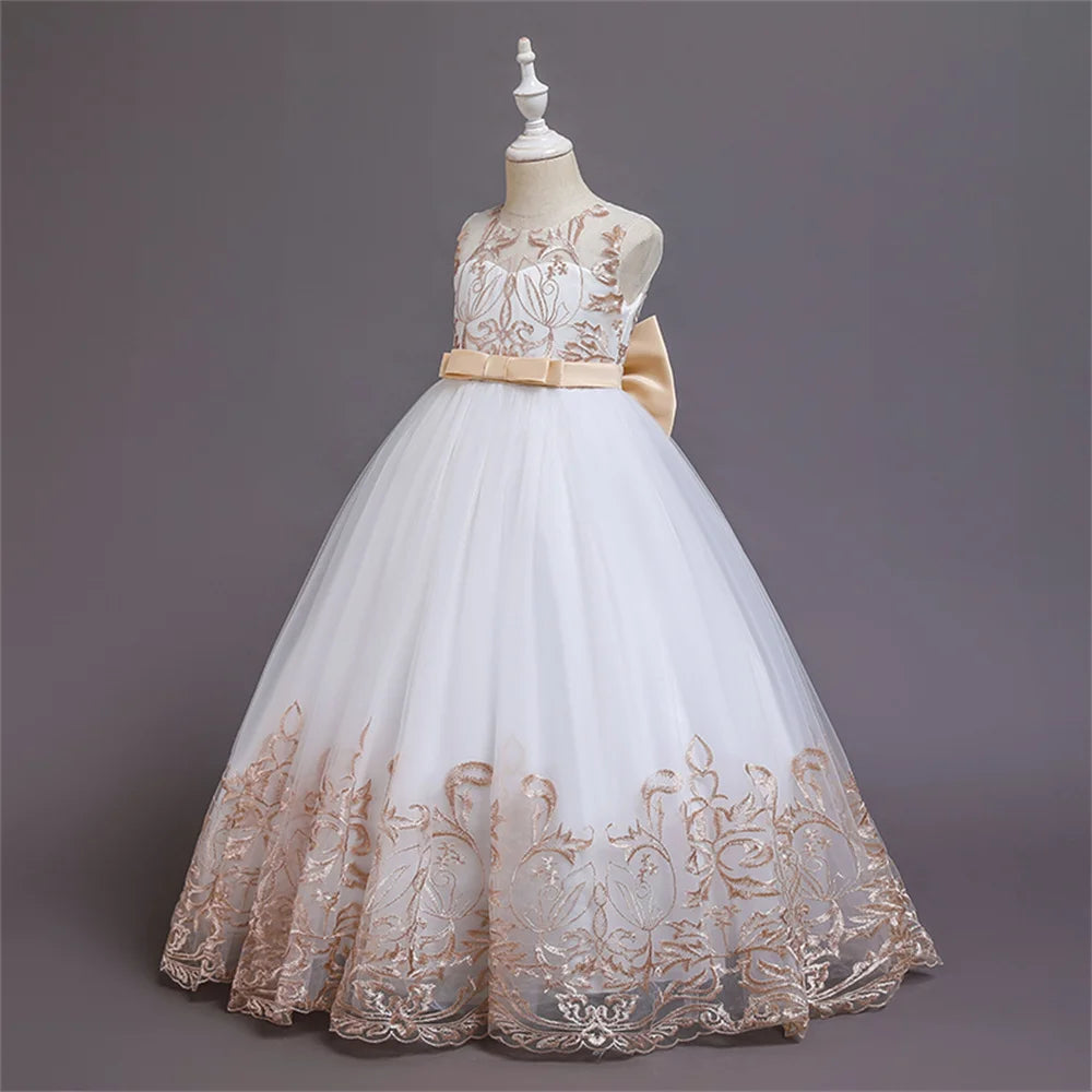 Hot Sale Dresses Kids Girl Sleeveless Princess Dress Girl Clothing For Communion Wedding Ceremony Party For Girl
