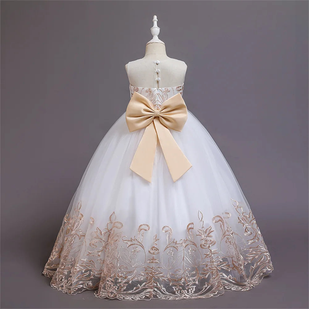Hot Sale Dresses Kids Girl Sleeveless Princess Dress Girl Clothing For Communion Wedding Ceremony Party For Girl