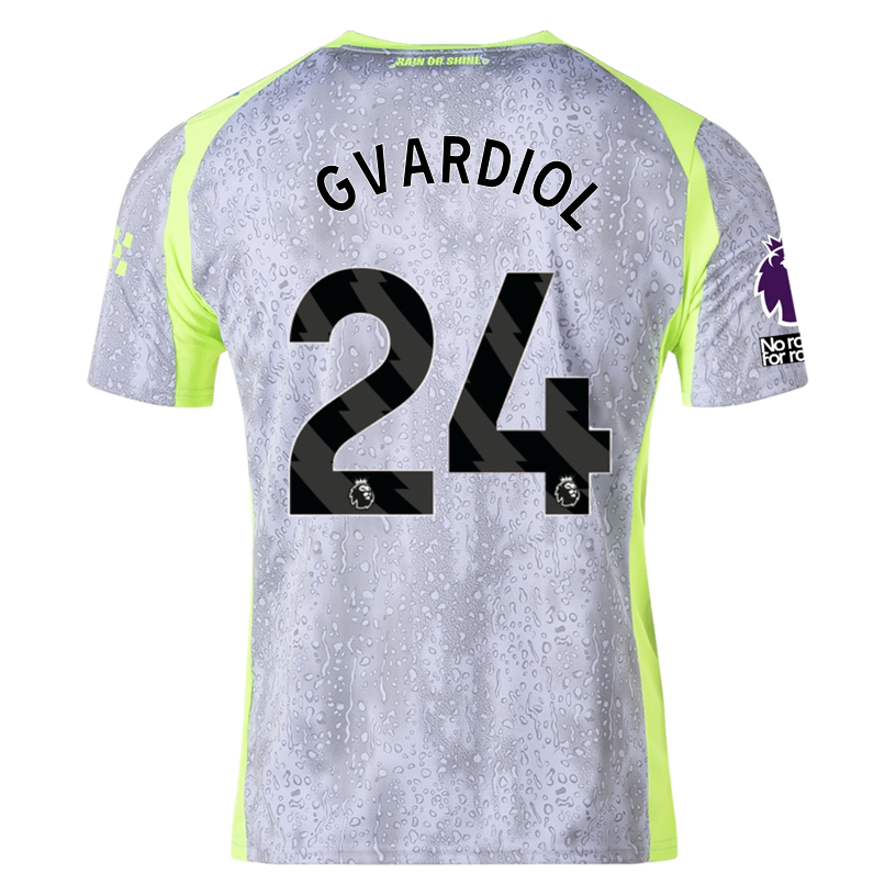 Puma Men's Manchester City Gvardiol Third Jersey w/ EPL + No Room For Racism Patches 25/26 (Cool Weather/Pro Green)