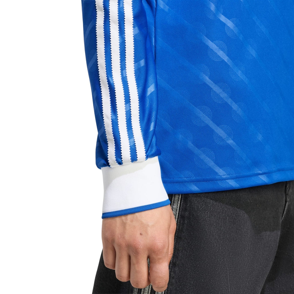 adidas Men's Real Madrid Lucas V. Long Sleeve Third Jersey w/ Champions League Patches 25/26 (Blue/White)