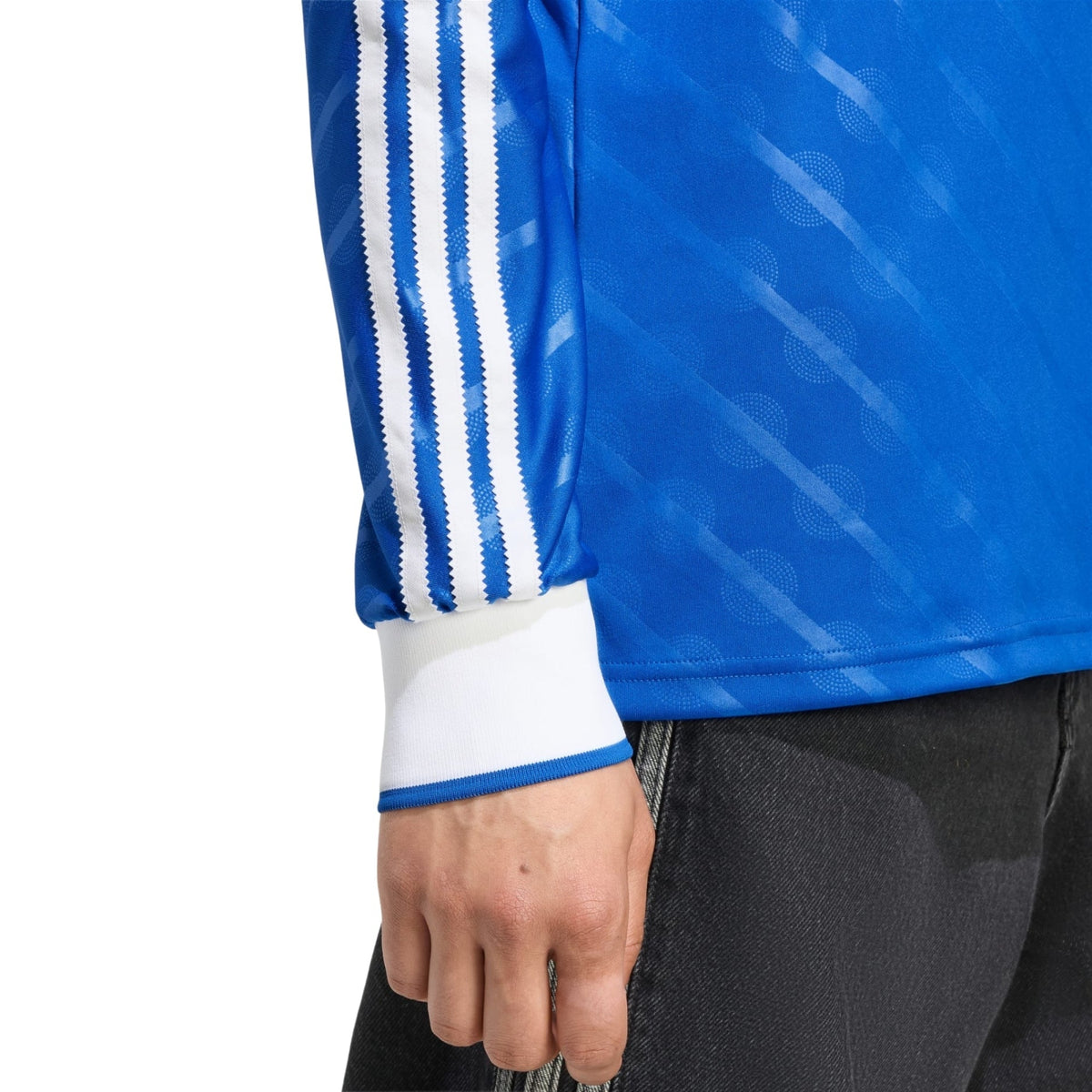 adidas Men's Real Madrid E. Militao Long Sleeve Third Jersey w/ Champions League Patches 25/26 (Blue/White)