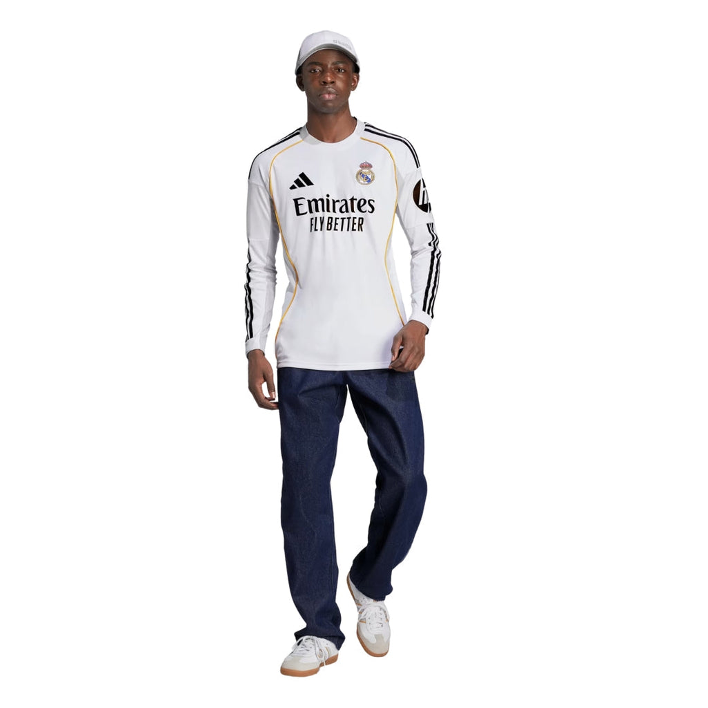 adidas Real Madrid D. Ceballos Long Sleeve Home Jersey w/ Intercontinental + Champions League Patches 25/26 (White)