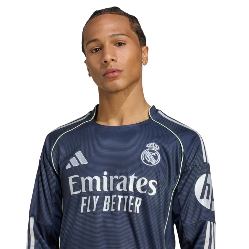 adidas Real Madrid Carvajal Long Sleeve Away Jersey w/ Champions League Patches 25/26 (Legend Ink)