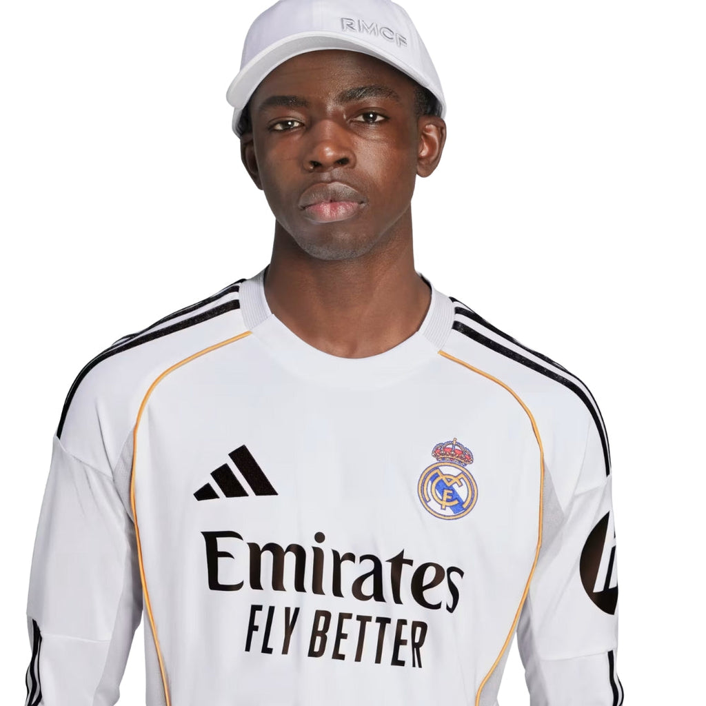 adidas Real Madrid Arda Guler Long Sleeve Home Jersey w/ Intercontinental + Champions League Patches 25/26 (White)