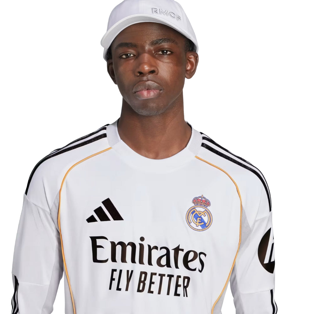 adidas Real Madrid Arda Guler Long Sleeve Home Jersey w/ Intercontinental + Champions League Patches 25/26 (White)