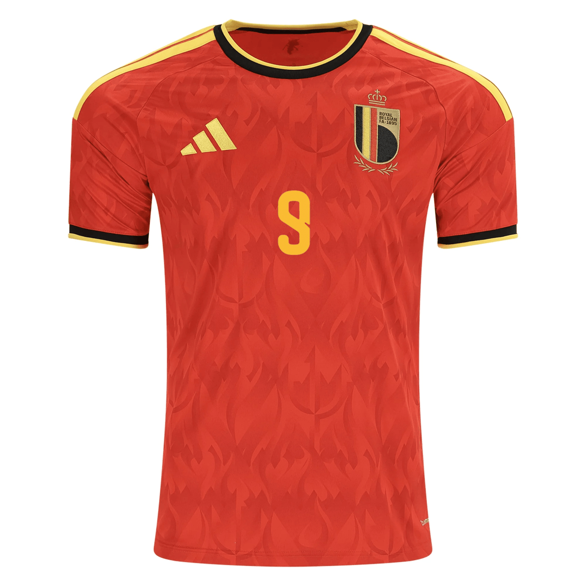 adidas Men's Belgium Leandro Trossard Home Jersey 2026 (Red/Bold Gold)