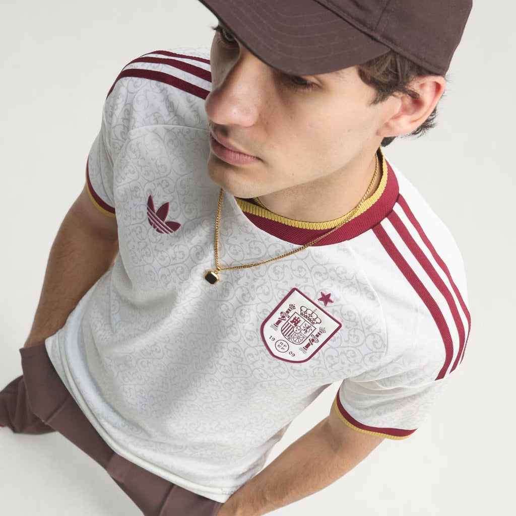 adidas Men's Spain Authentic Pau Cubarsí Away Jersey 2026 (White)