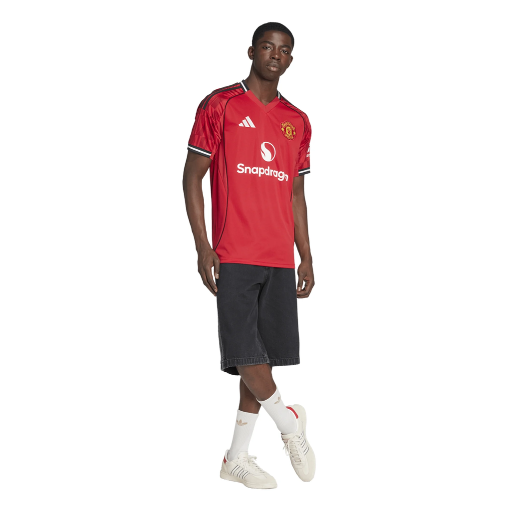 adidas De Ligt Men's Manchester United Home Jersey 25/26 w/ EPL + NRFR Patches (Red)