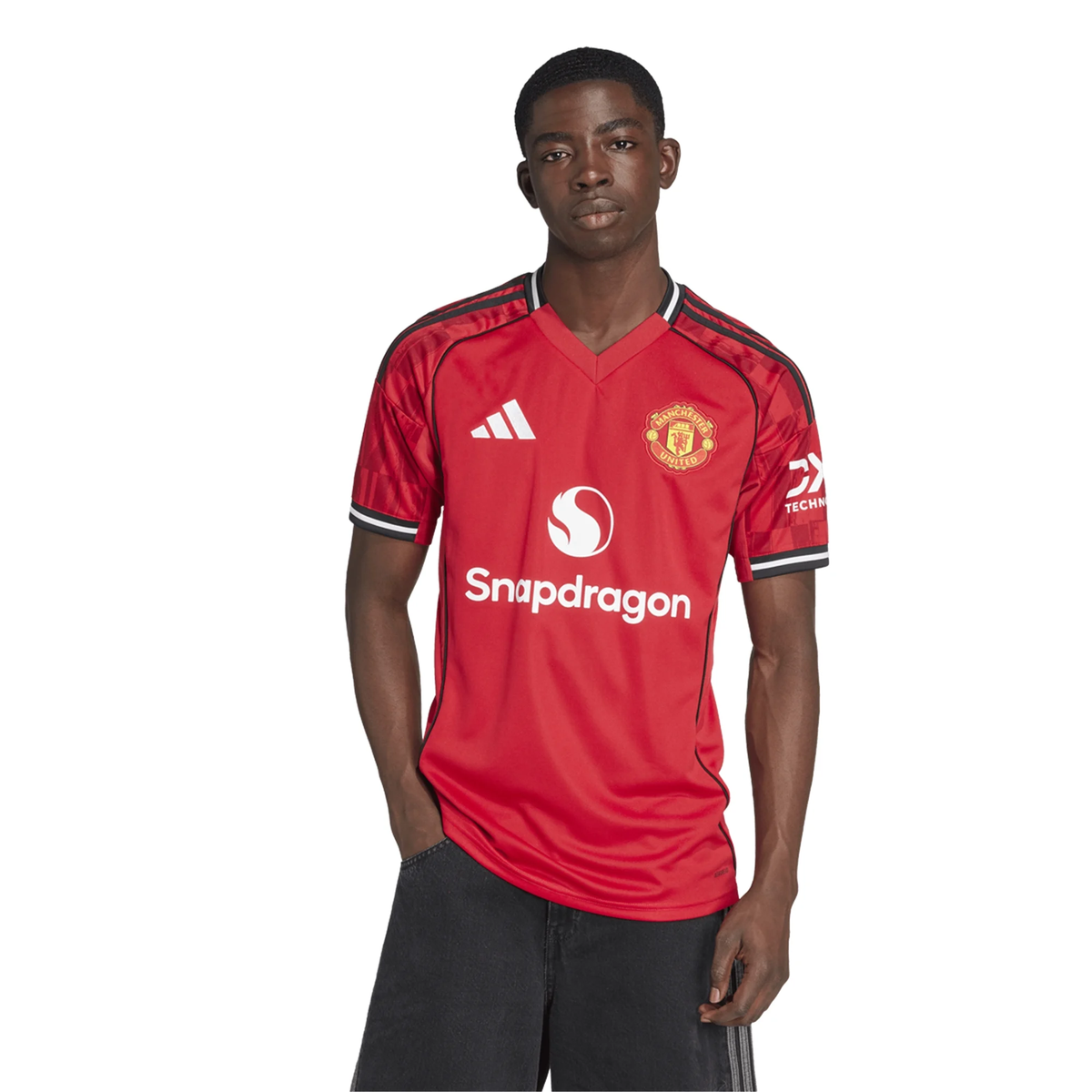adidas Luke Shaw Men's Manchester United Home Jersey 25/26 w/ EPL + NRFR Patches (Red)