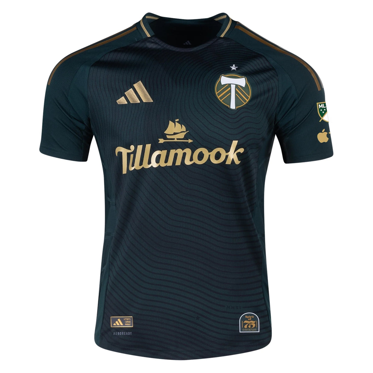 adidas Ariel Lassiter Portland Timbers Authentic Home Jersey w/ MLS & Apple Patch 25/26 (Green/Gold)